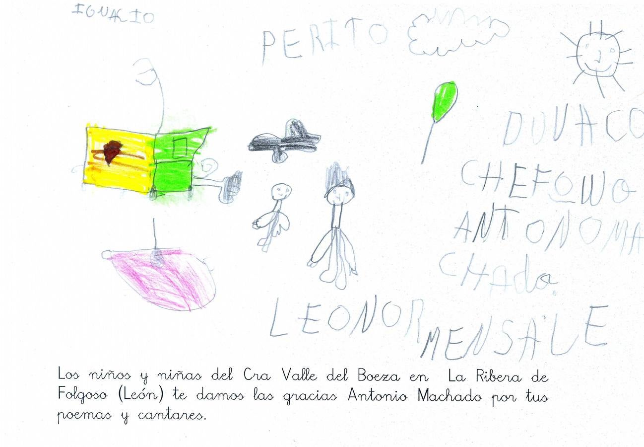 Cartas y dibujos de escolares de Valladolid para Antonio y Manuel Machado.