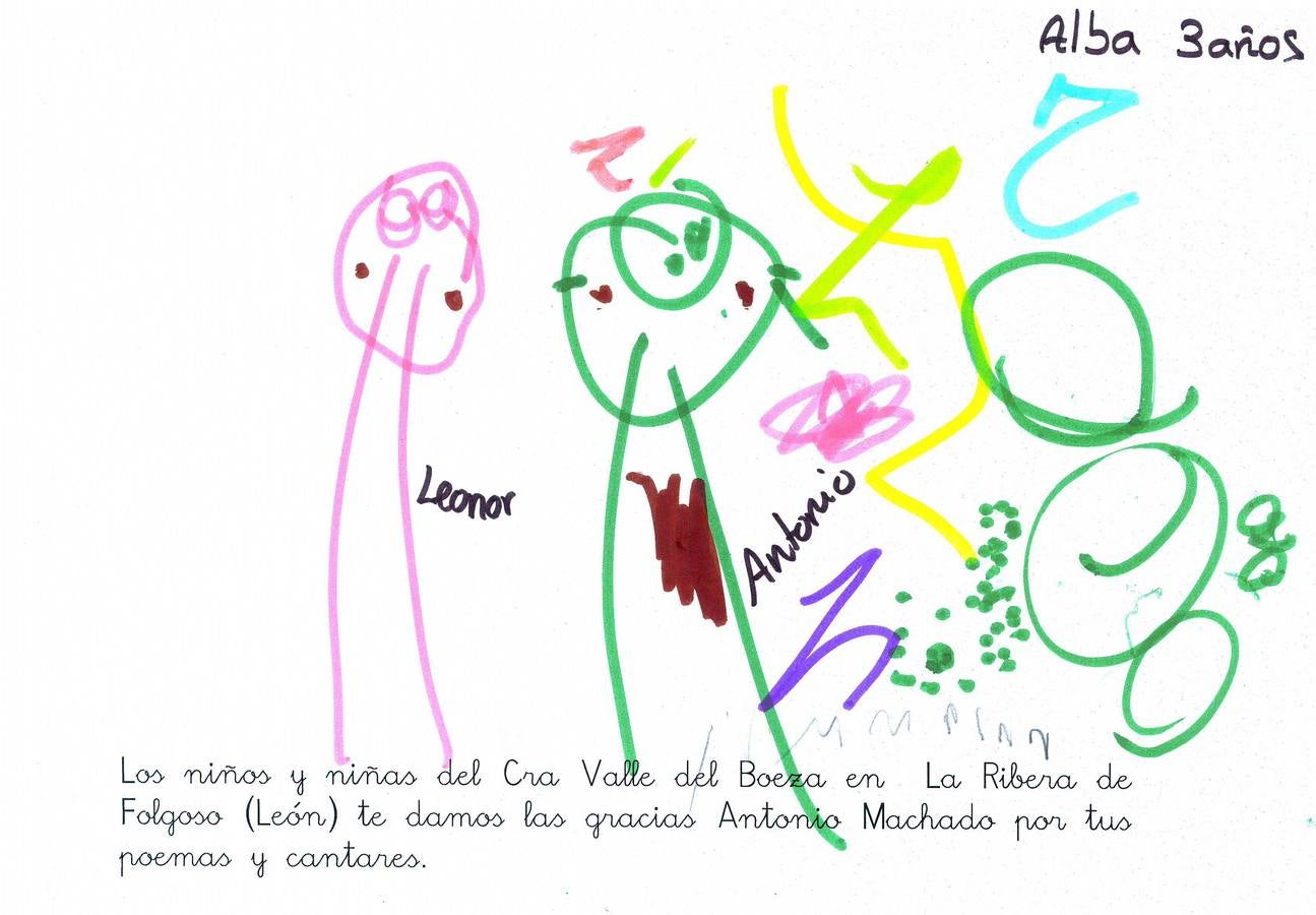 Cartas y dibujos de escolares de Valladolid para Antonio y Manuel Machado.