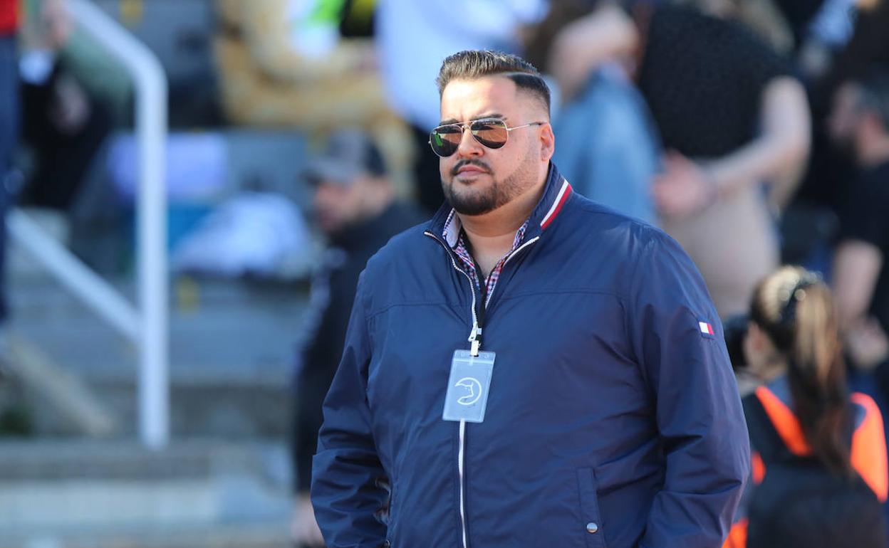 Miguel Ángel Sandoval, presidente de Unionistas, en el derbi del domingo.