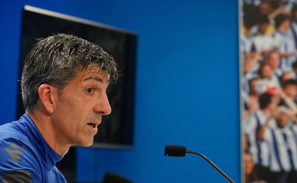 Imanol Alguacil, durante una rueda de prensa. 