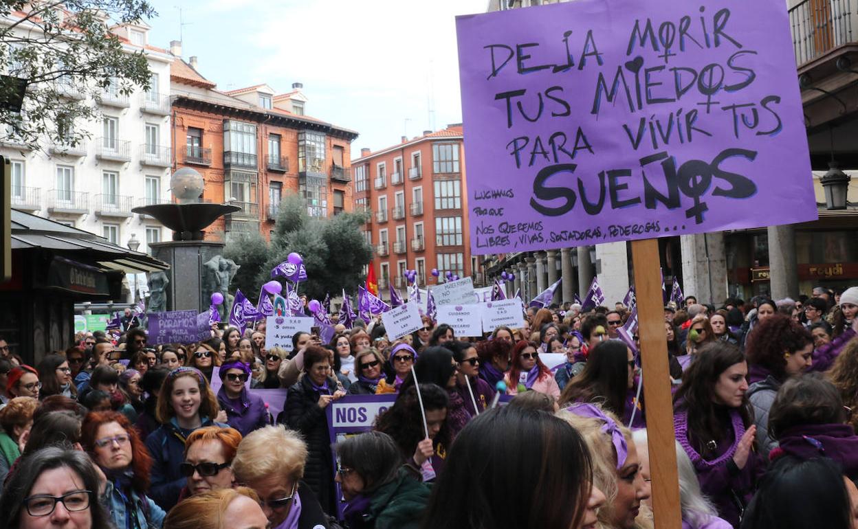 Un momento de la manifestación matutina del 8-M. 