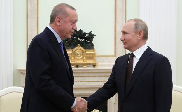 Erdogan y Putin, a principios de marzo en Moscú.