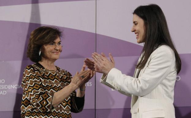 Carmen Calvo e Irene Montero.