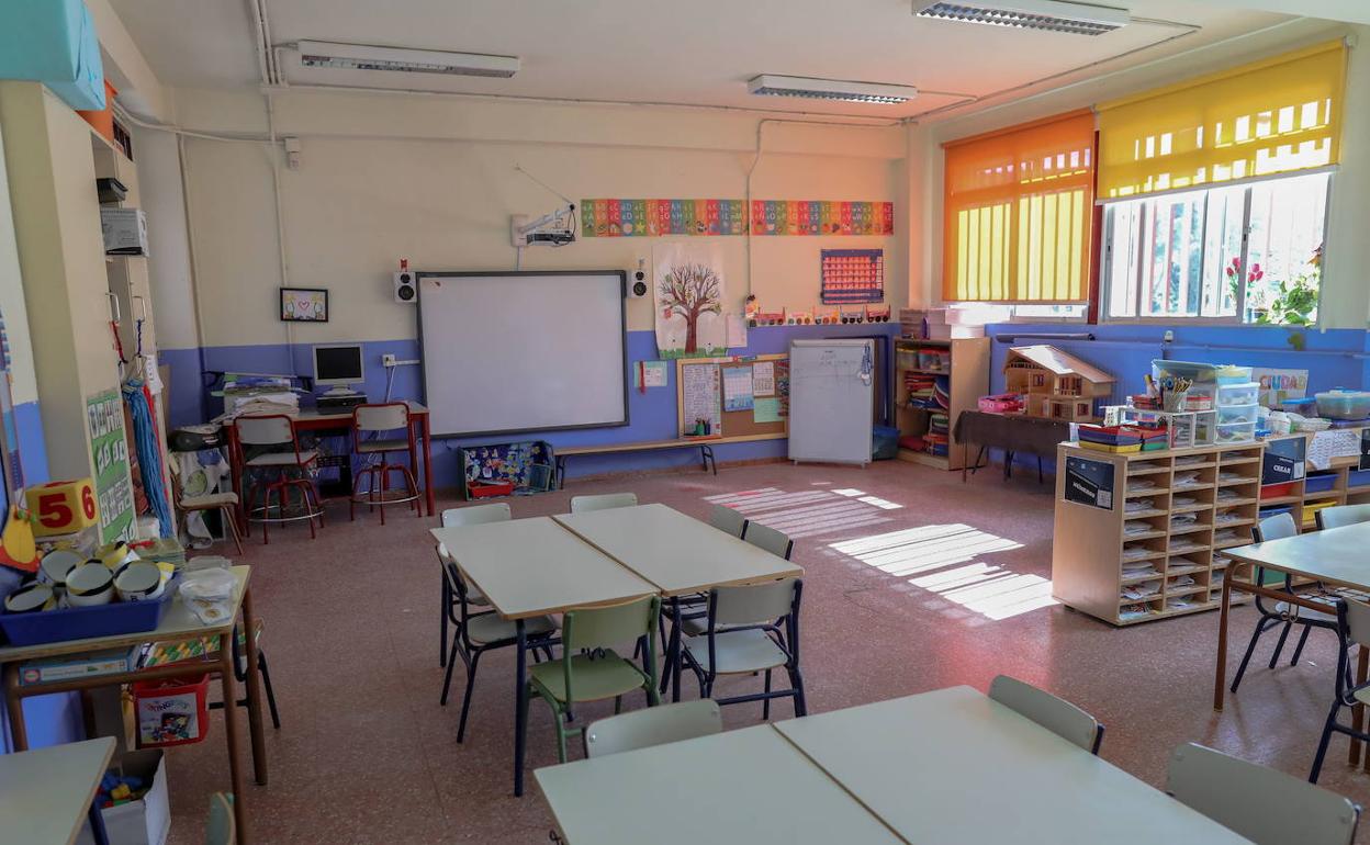 Aula vacía en un colegio. 