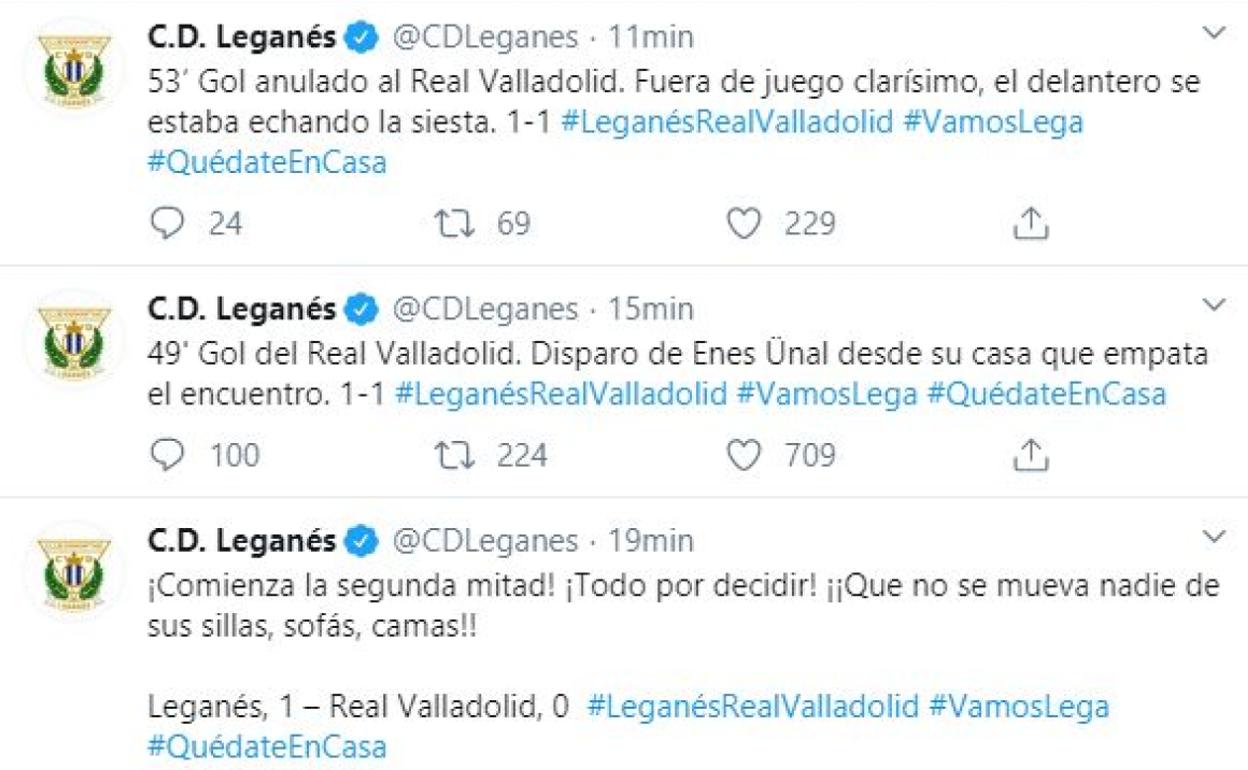 Simulación del encuentro entre el Leganés y el Real Valladolid. 