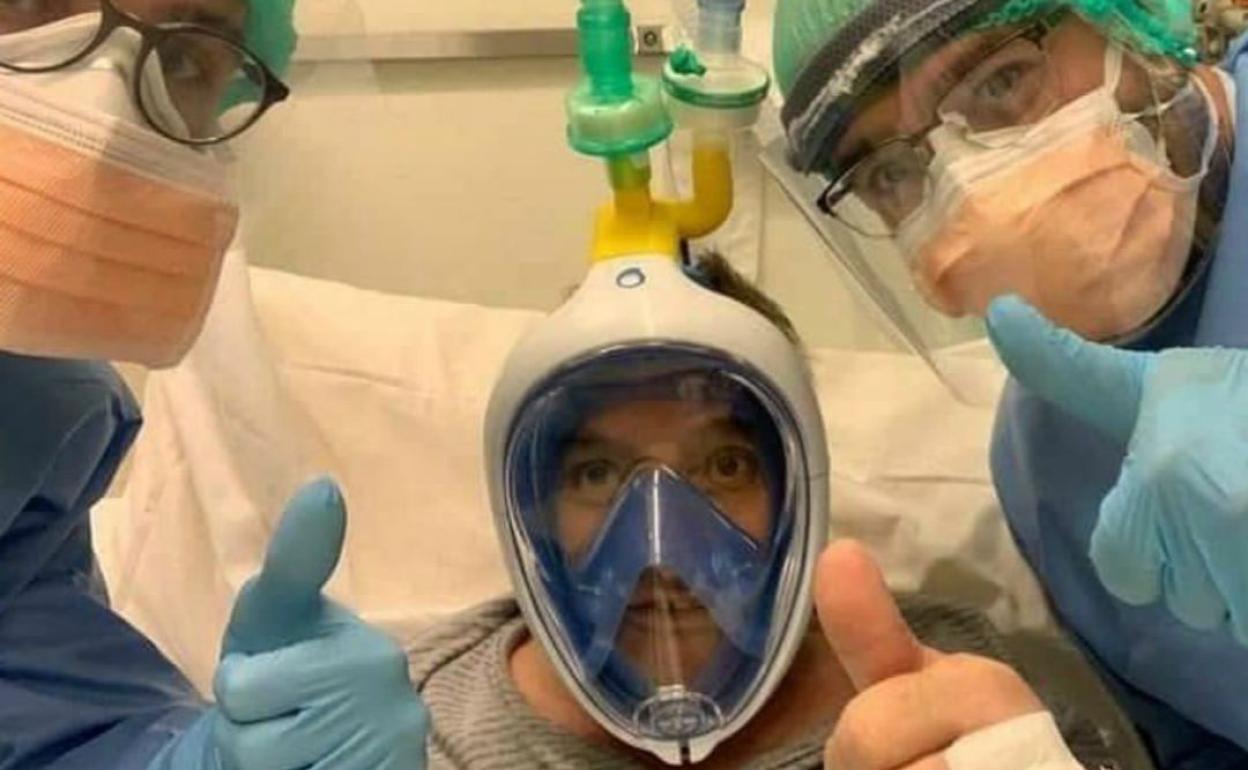 De máscara de snorkel a respirador para la UCI