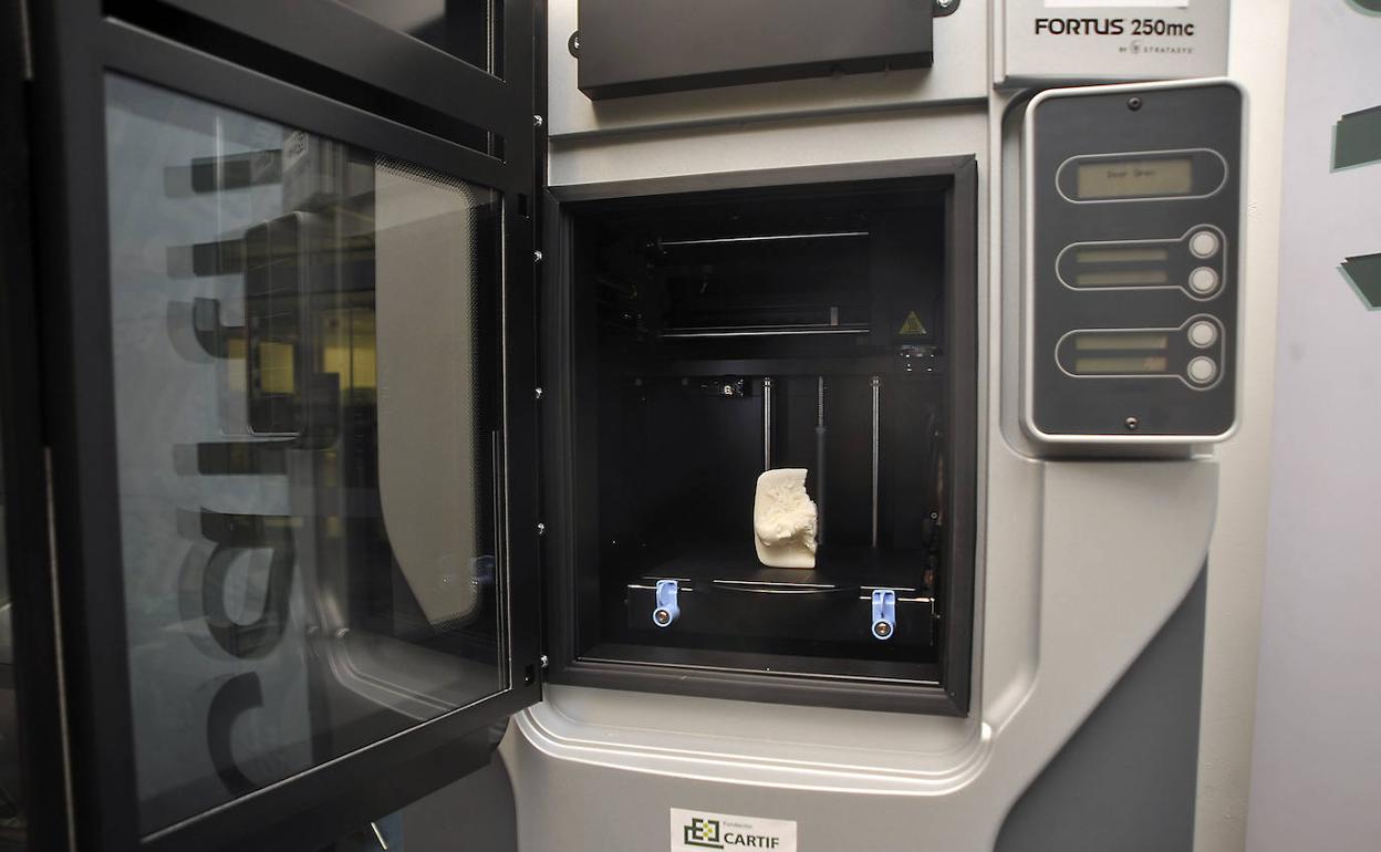 Impresora 3D en las instalaciones de Cartif. 