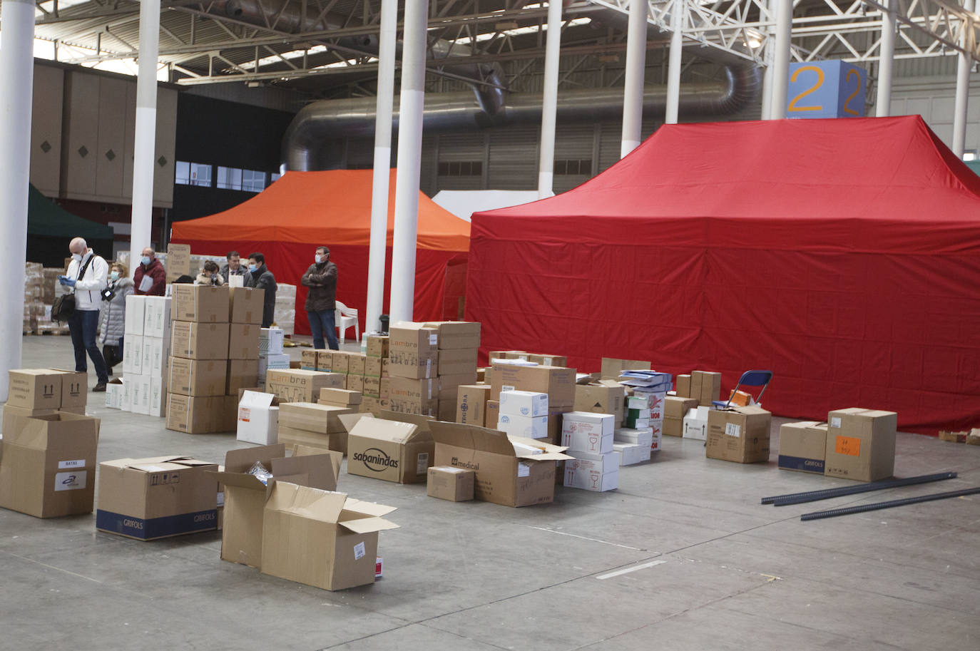 Instalaciones sanitarias habilitadas en el recinto de la Feria de Valladolid para atender a pacientes del coronavirus. 