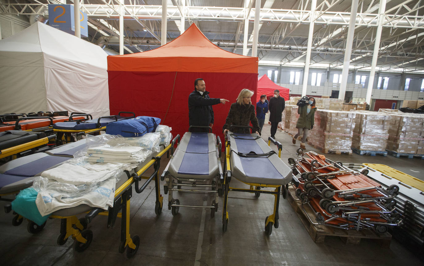 Instalaciones sanitarias habilitadas en el recinto de la Feria de Valladolid para atender a pacientes del coronavirus. 