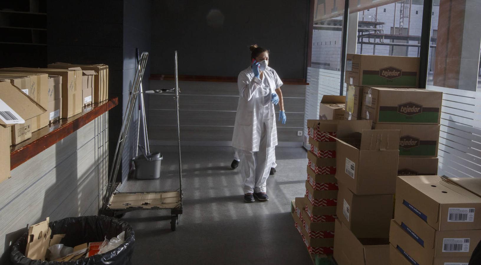 Instalaciones sanitarias habilitadas en el recinto de la Feria de Valladolid para atender a pacientes del coronavirus. 