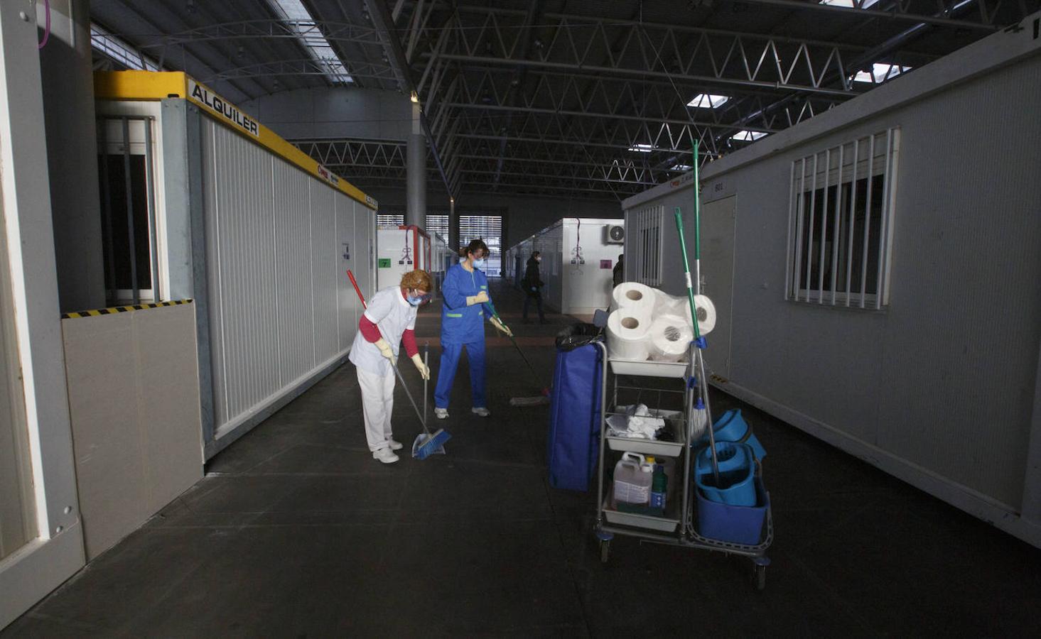 Instalaciones sanitarias habilitadas en el recinto de la Feria de Valladolid para atender a pacientes del coronavirus. 