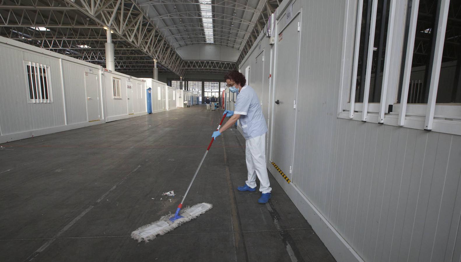 Instalaciones sanitarias habilitadas en el recinto de la Feria de Valladolid para atender a pacientes del coronavirus. 