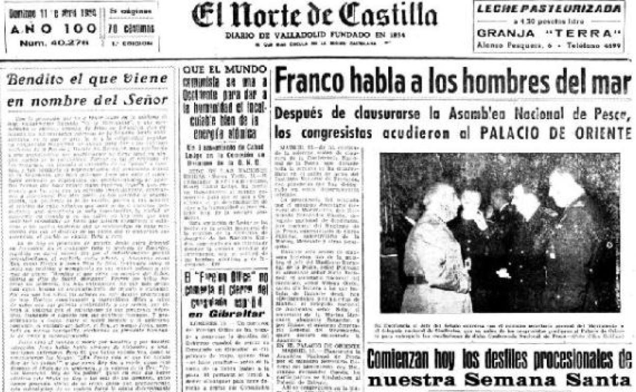 Portada de El Norte de Castilla del 11 de abril de 1954.