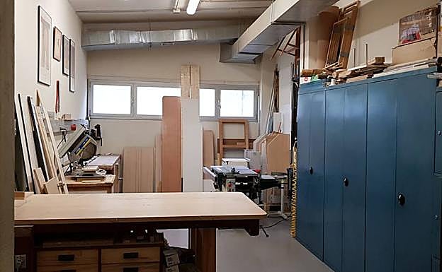 Dependencias del taller de carpintería, en el hospital Clínico. 