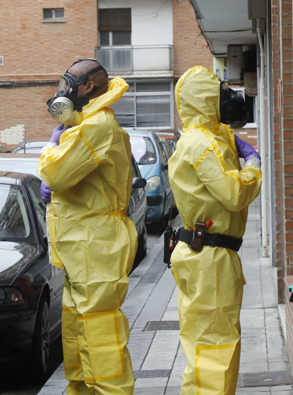 La UME prosigue con tareas de desinfección en Palencia.