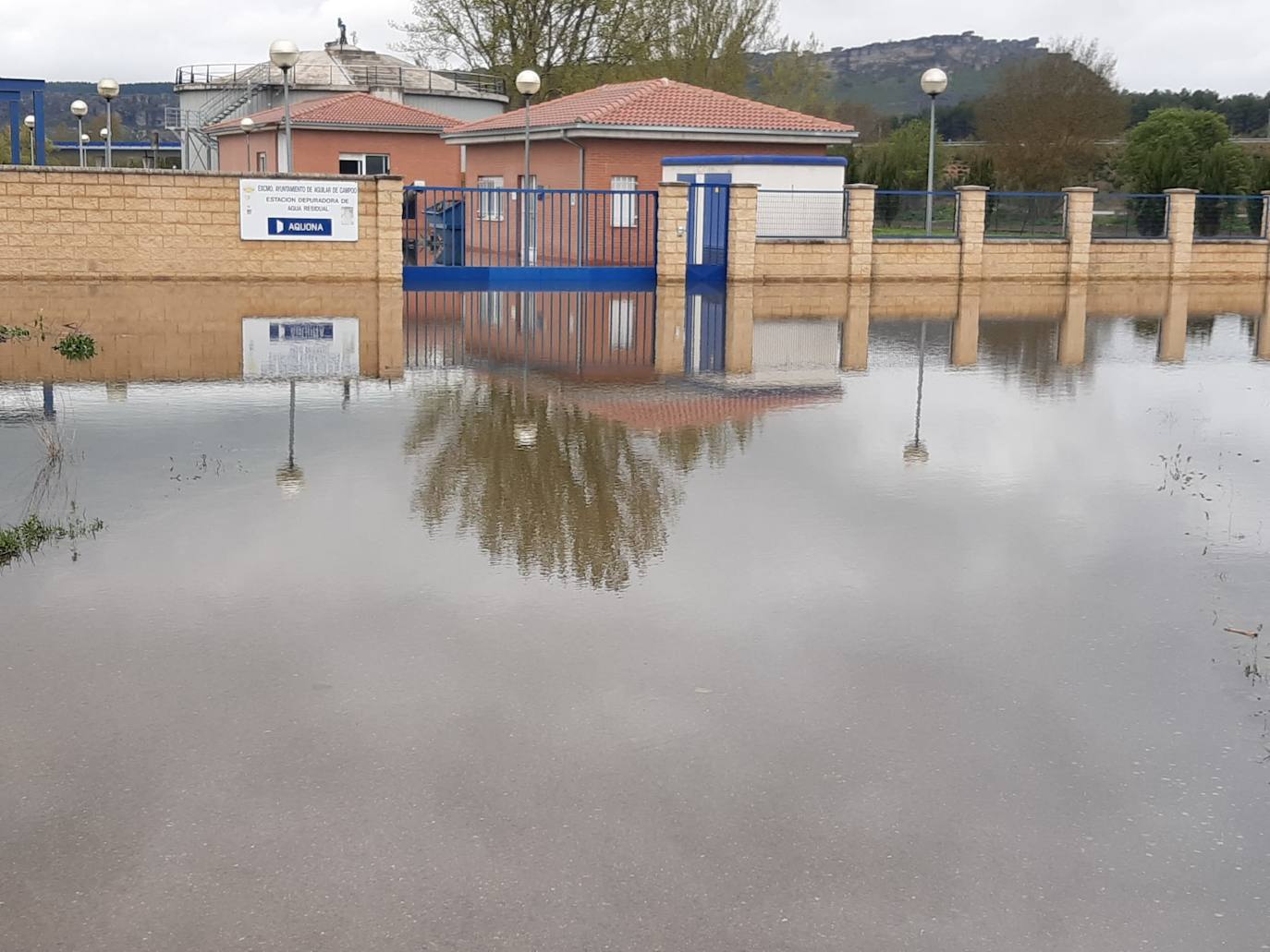 La suelta de agua del embalse de Aguilar ha hecho crecer considerablemente el río. 