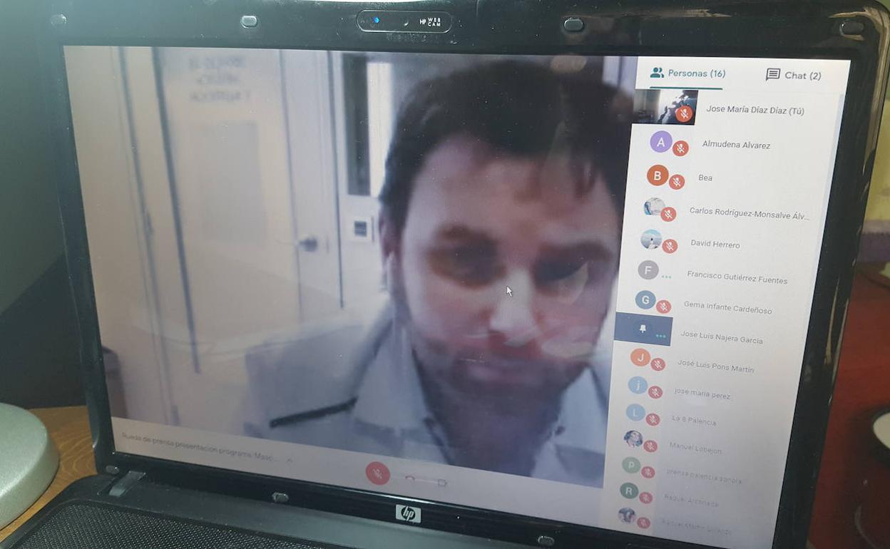 El presidente de los farmacéuticos, durante la rueda de prensa telemática.