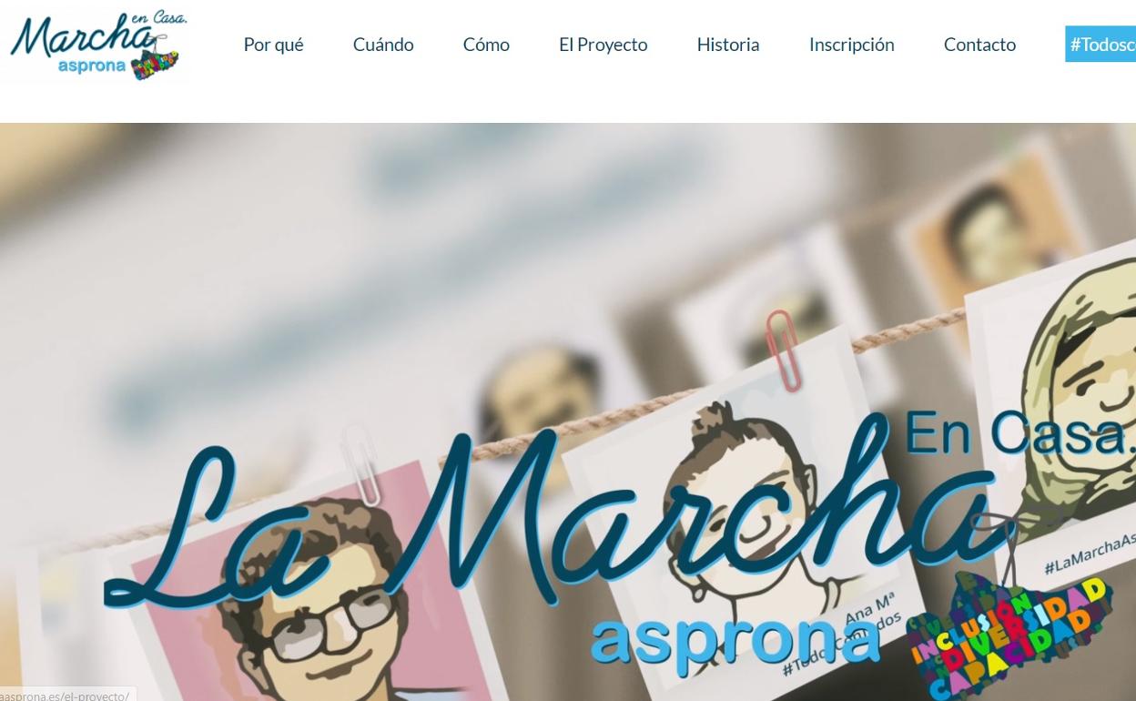 Portal de la web marchaasprona.es, en la que se pueden formalizar las inscripciones.