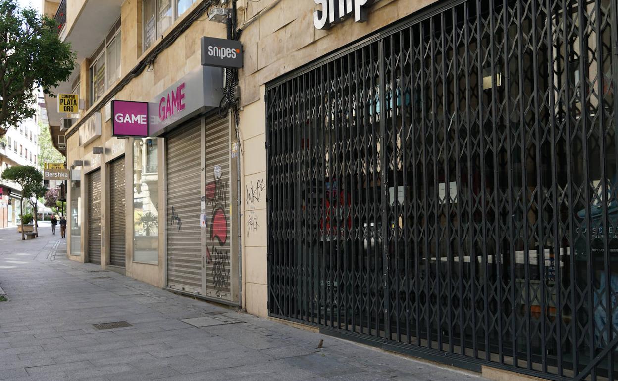 Tiendas cerradas durante el estado de alarma en Salamanca. 