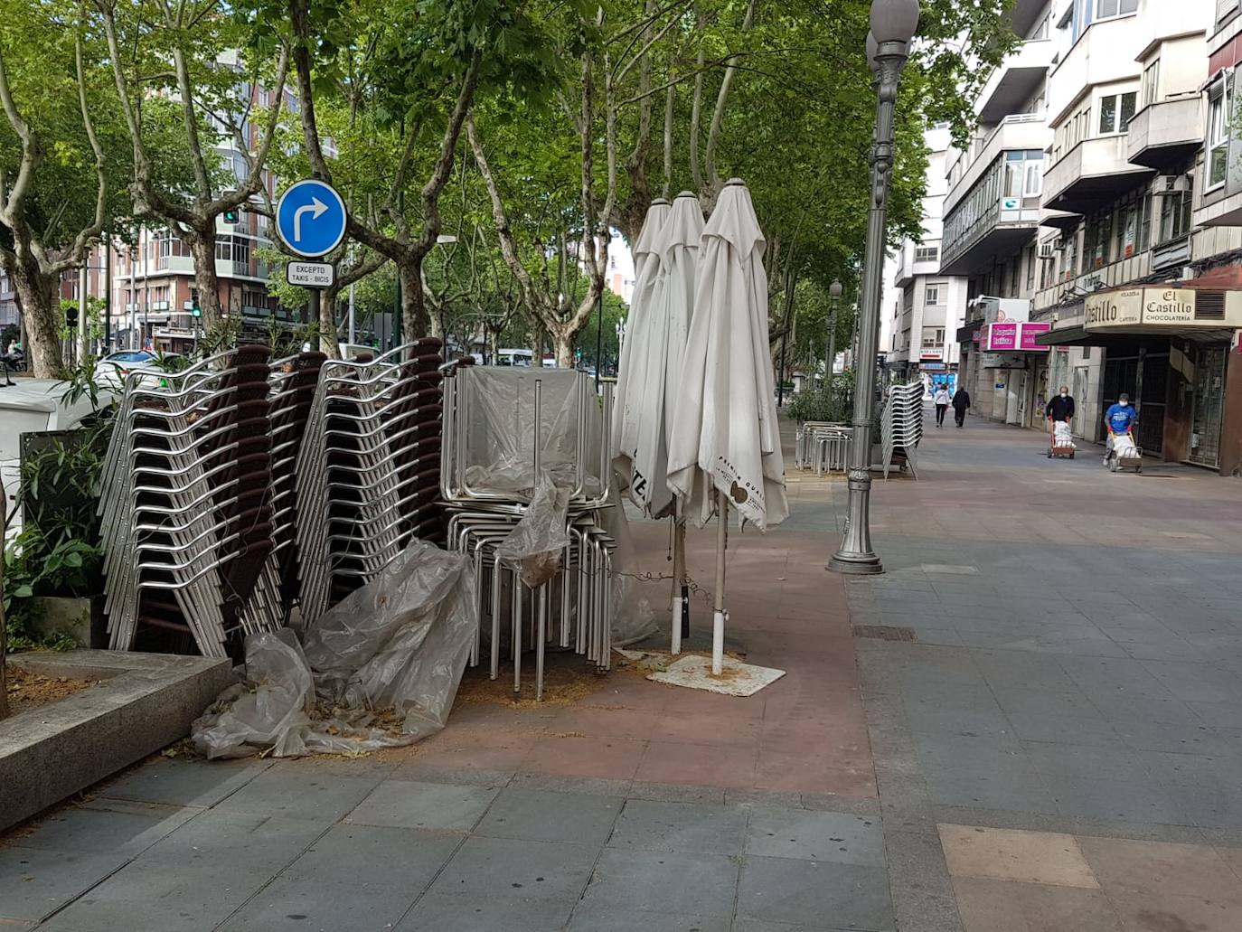 Terraza recogida en el Paseo de Zorrilla. 