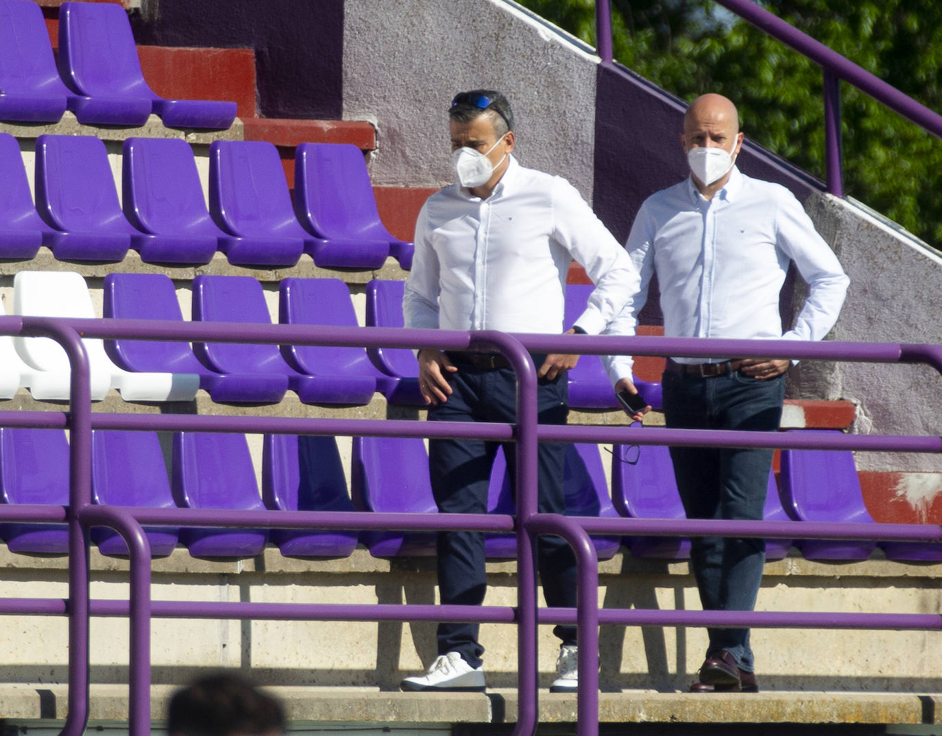 La plantilla de Sergio González se ha ejercitado esta mañana en las instalaciones del Pucela. 
