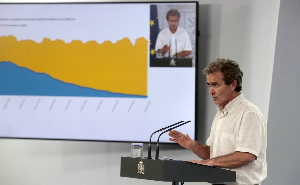 Fernando Simón, durante su rueda de prensa de este lunes. 