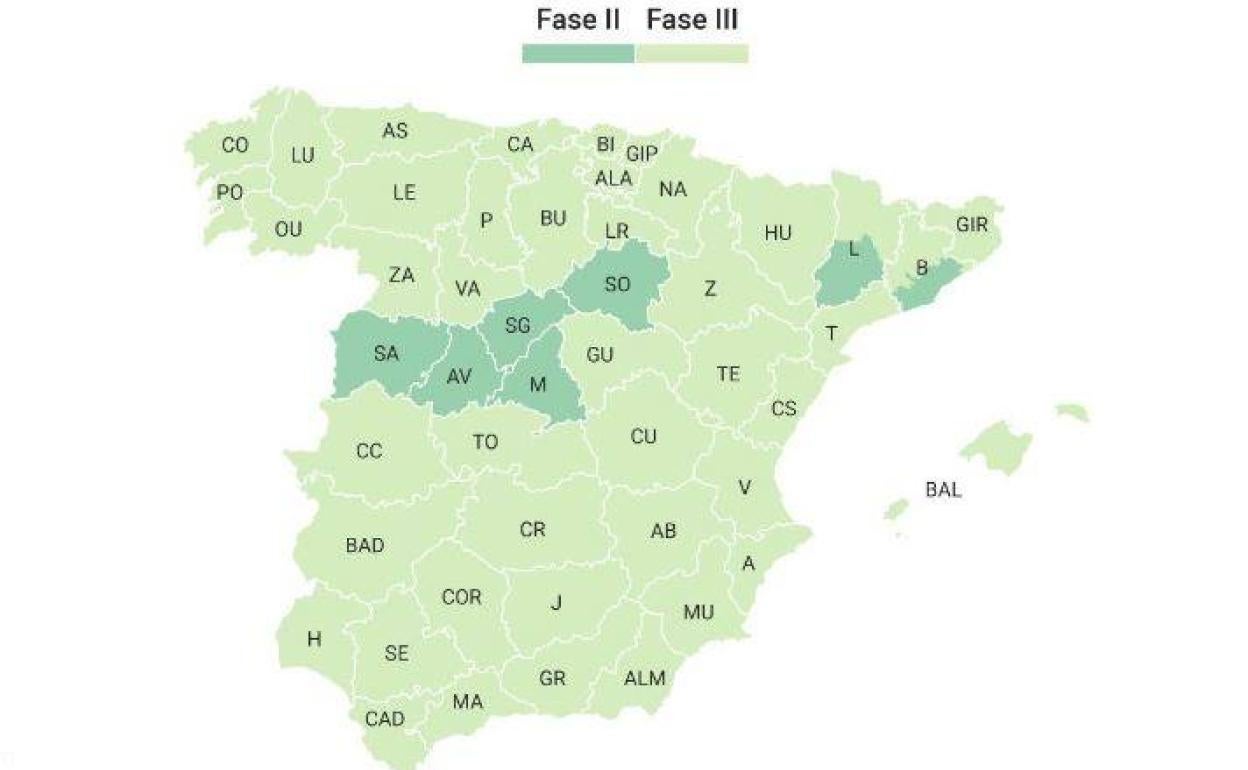 Coronavirus en Castilla y León: Cinco provincias de Castilla y León entrarán en fase 3 el lunes sin movilidad dentro de la comunidad