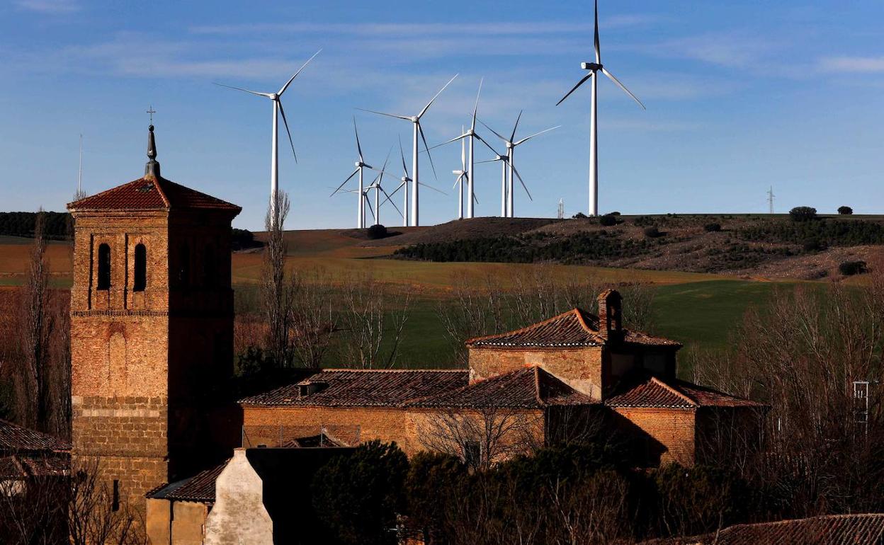 Parque eólico Cruz de Carrutero, en Palencia.