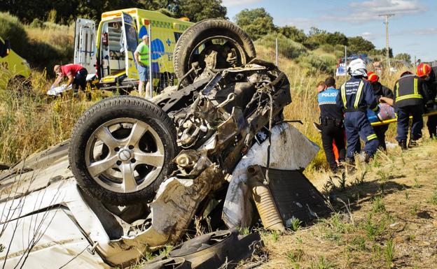 Imagen del accidente ocurrido entre Ciudad Rodrigo y Sancti Spíritus.