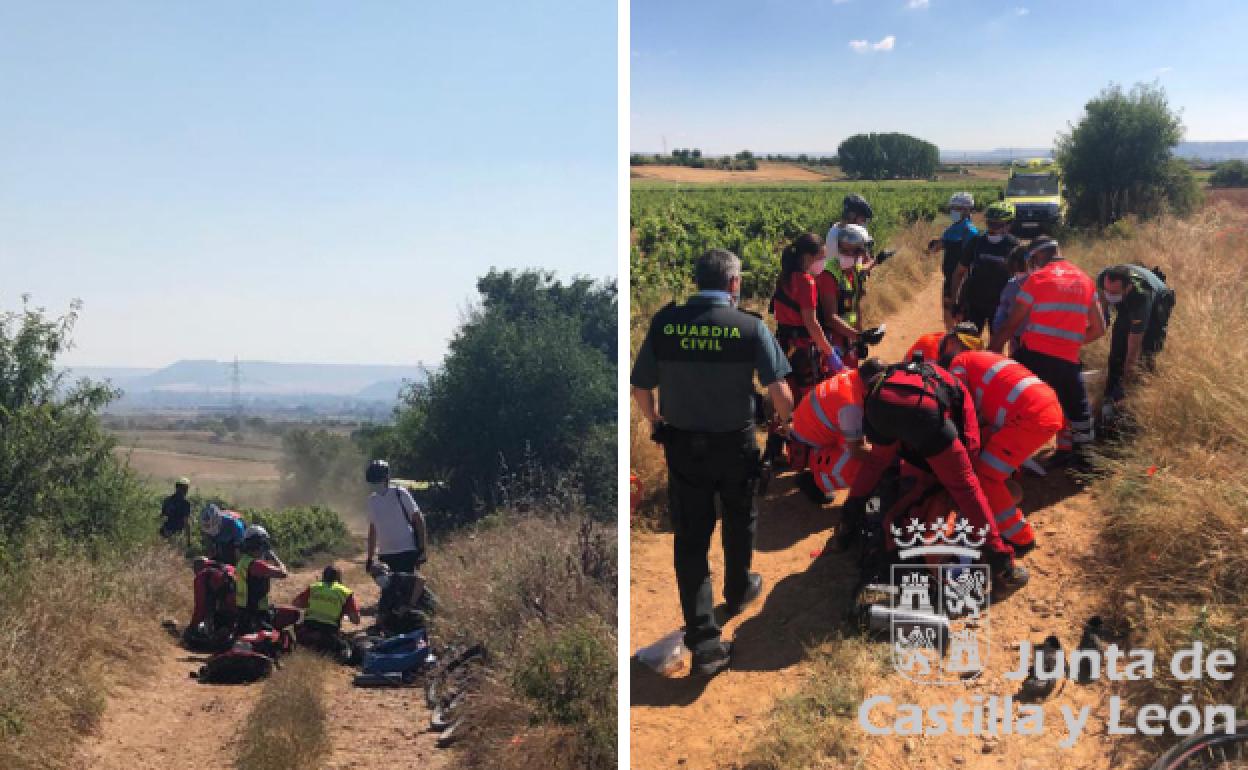 Imagen del lugar del accidente publicadas por el 112 de Castilla y León en su cuenta de Twitter.