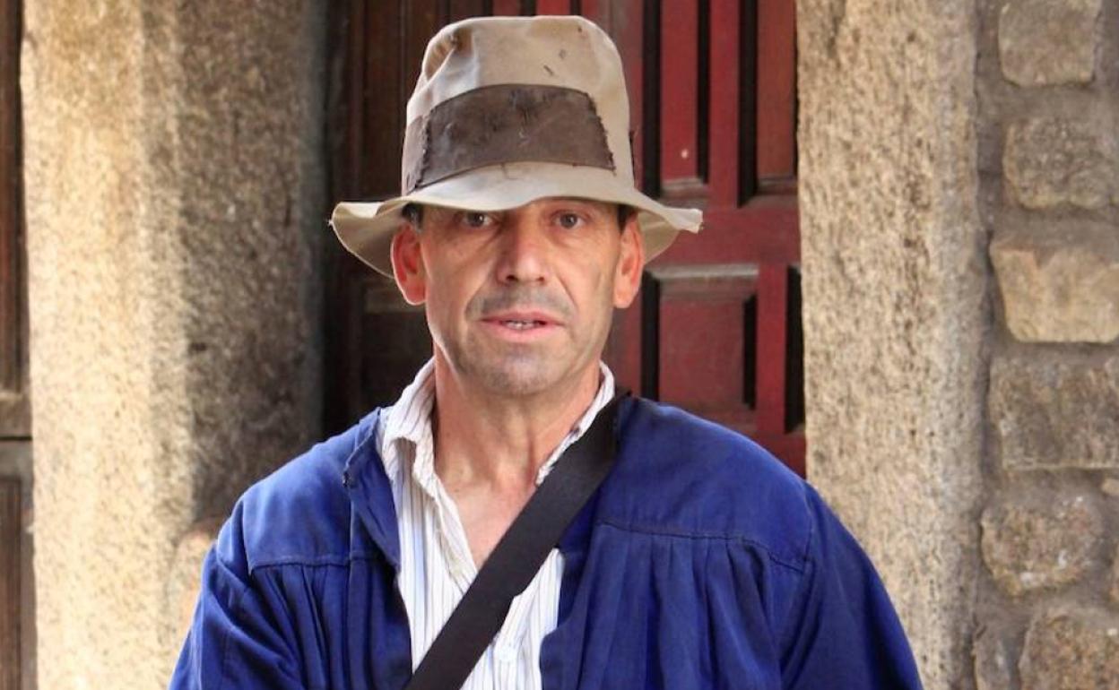 Isidro, ataviado de pastor para el acto de La Loa.