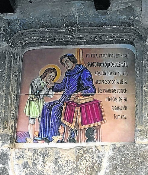 Placa en la casa de Santo Domingo.