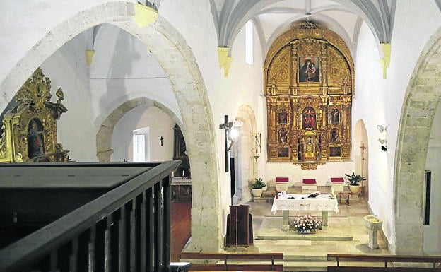 Imagen principal - Interior de la iglesia San Mamés; óculo cegado, capilla de los Salcedo y San Sebastián manierista.