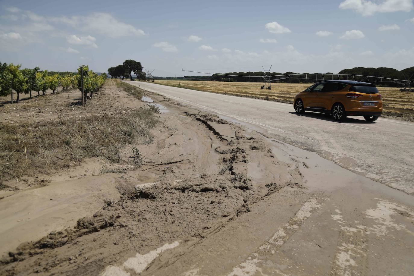 Fotos: Restos de barro en la carretera Pesquera de Duero-Renedo de Esgueva