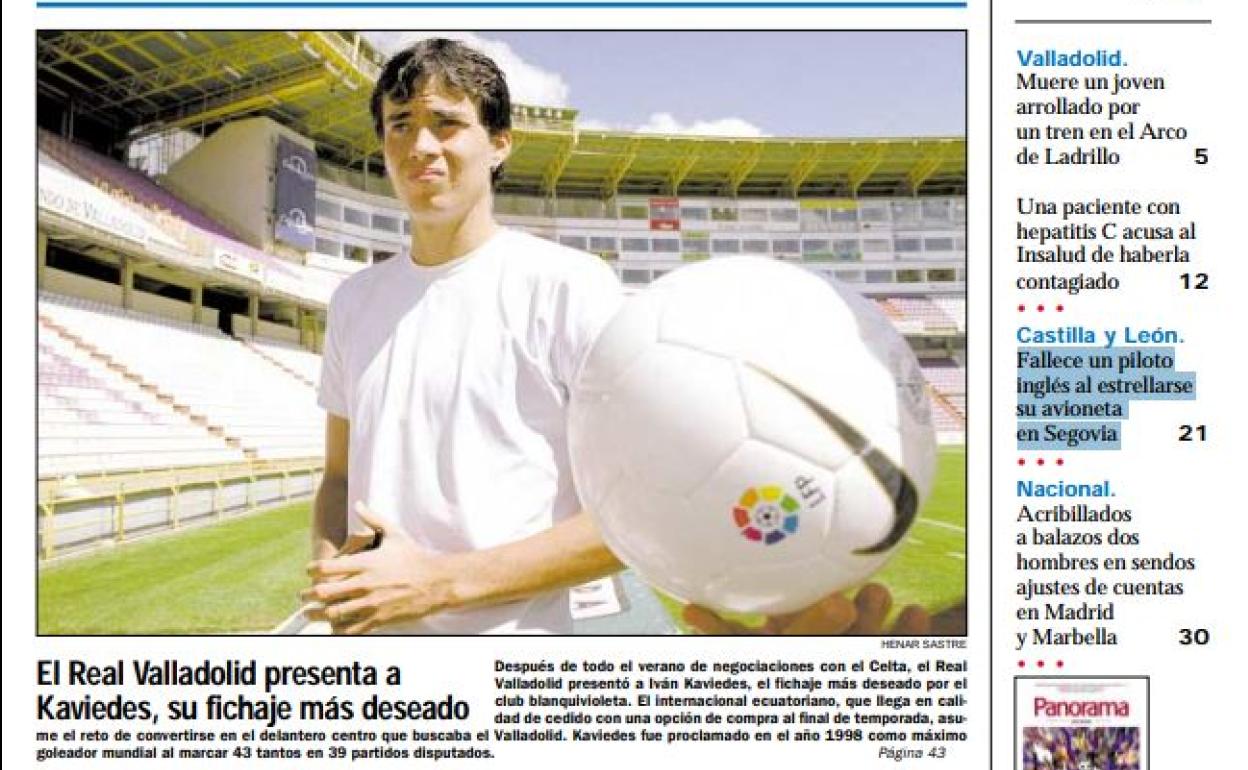 Portada de El Norte de Castilla del 6 de agosto de 2000. 