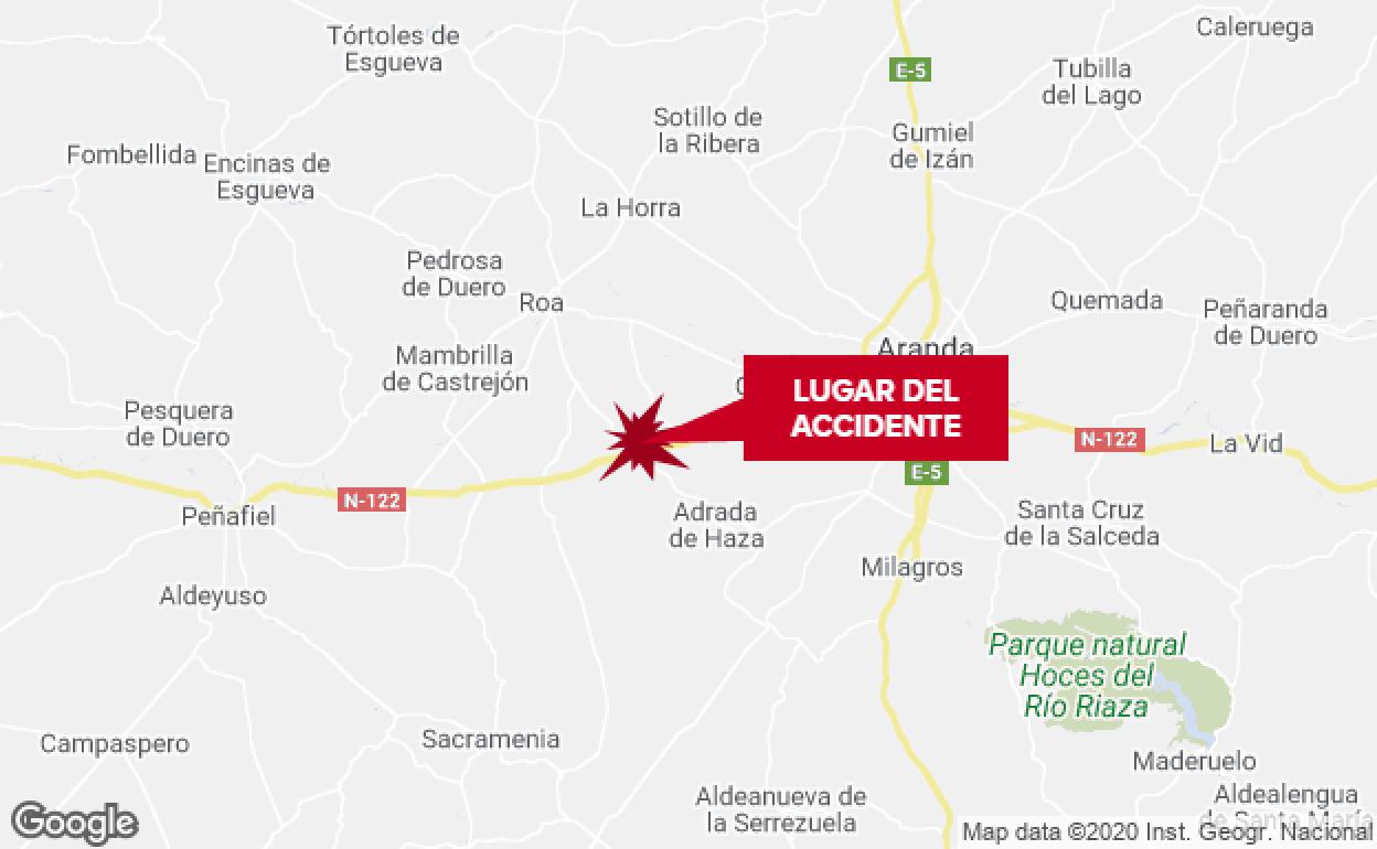 Un fallecido y dos mujeres heridas en la colisión entre dos turismos en la N-122 en la provincia de Burgos