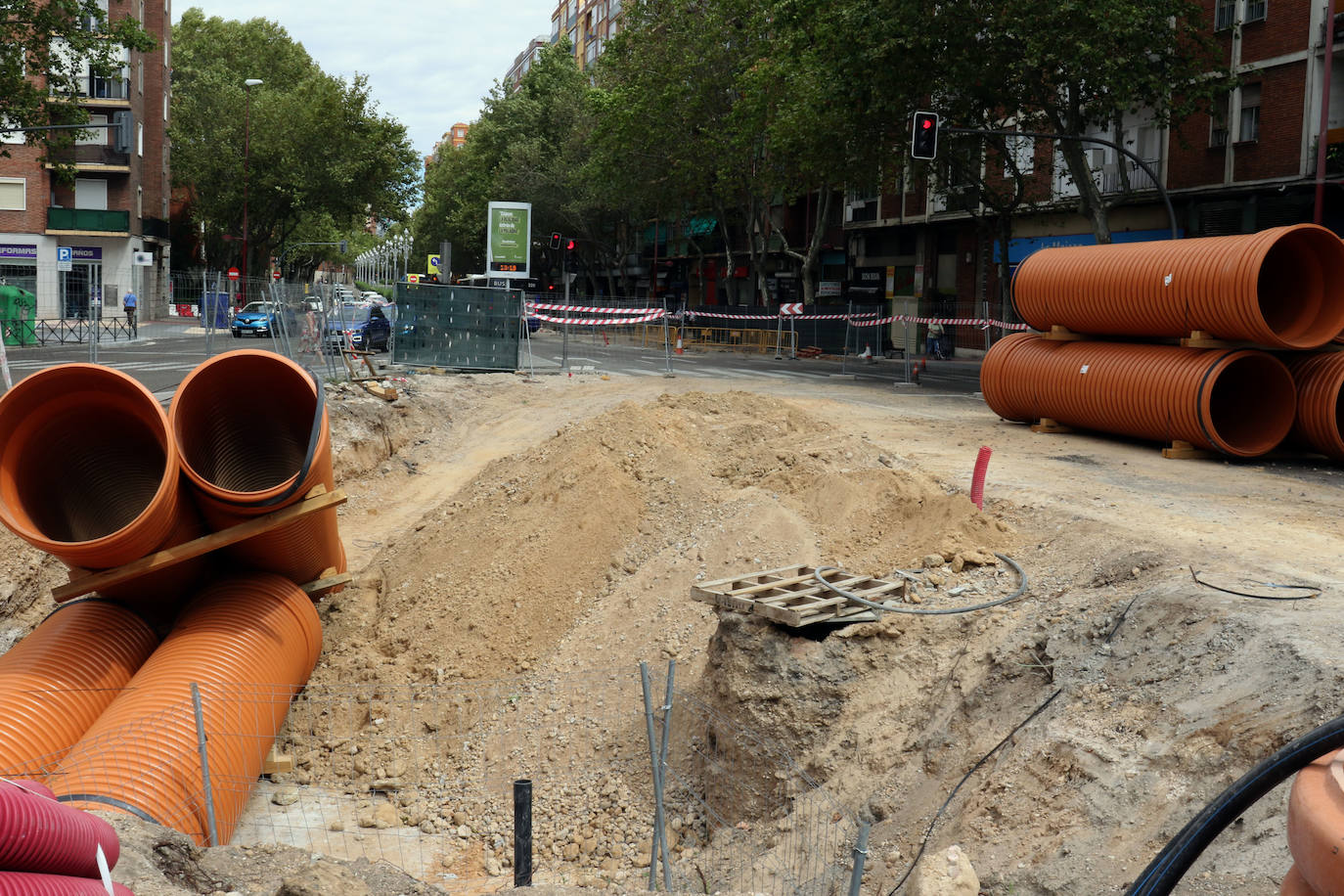 Trabajos en el Paseo de Zorrilla. 