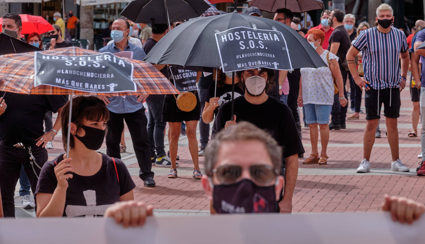 El sector del ocio nocturno protesta en Valladolid. 