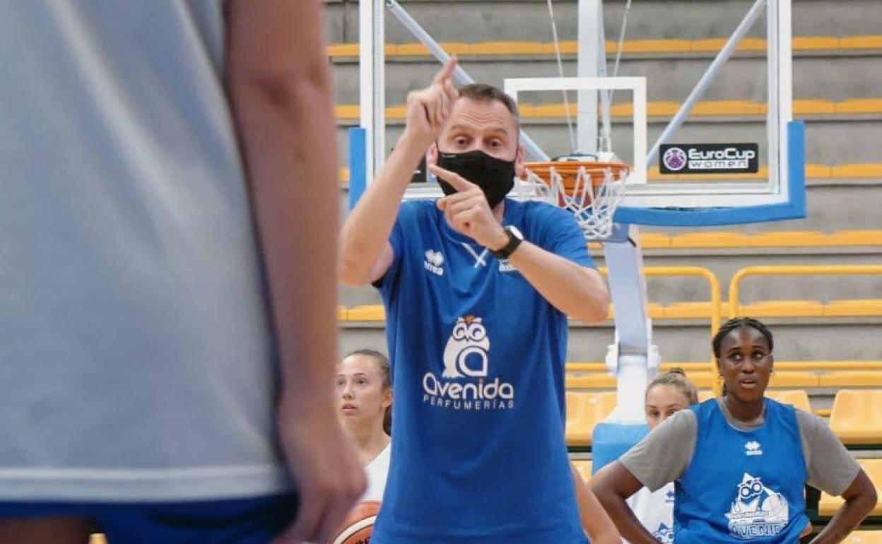 Íñiguez, durante un entrenamiento. 