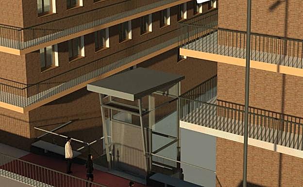 Vista del ascensor desde Juan Carlos I.