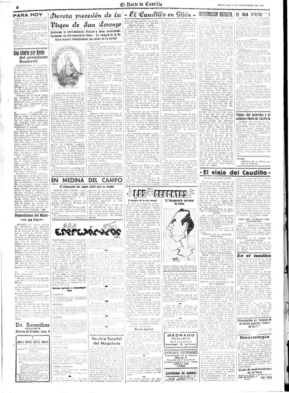 En el verano de 1942 inserta su primer artículo, titulado 'El deporte de la caza mayor' | En 1944, y después de hacer un curso acelerado en la Escuela de Periodismo de Madrid, se convirtió en redactor de El Norte, donde empezó ya a hacer críticas de cine y de libros, así como artículos | Al tiempo que adquiría nuevas responsabilidades en el periódico, donde fue nombrado subdirector en 1953 y director en 1958, comenzó a publicar una serie de artículos sobre cine, sección que tituló 'Desde la cabina'. También hizo entrevistas, información internacional los domingos y comentarios deportivos