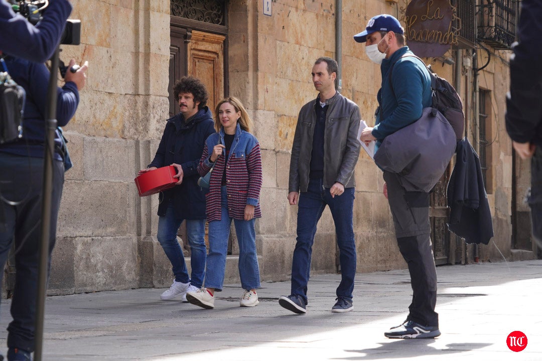 Momento del rodaje de Rutas Bizarras en Salamanca