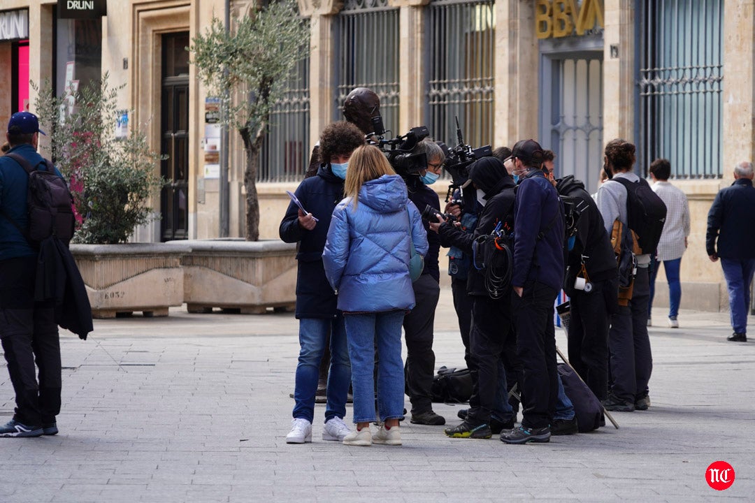 Momento del rodaje de Rutas Bizarras en Salamanca