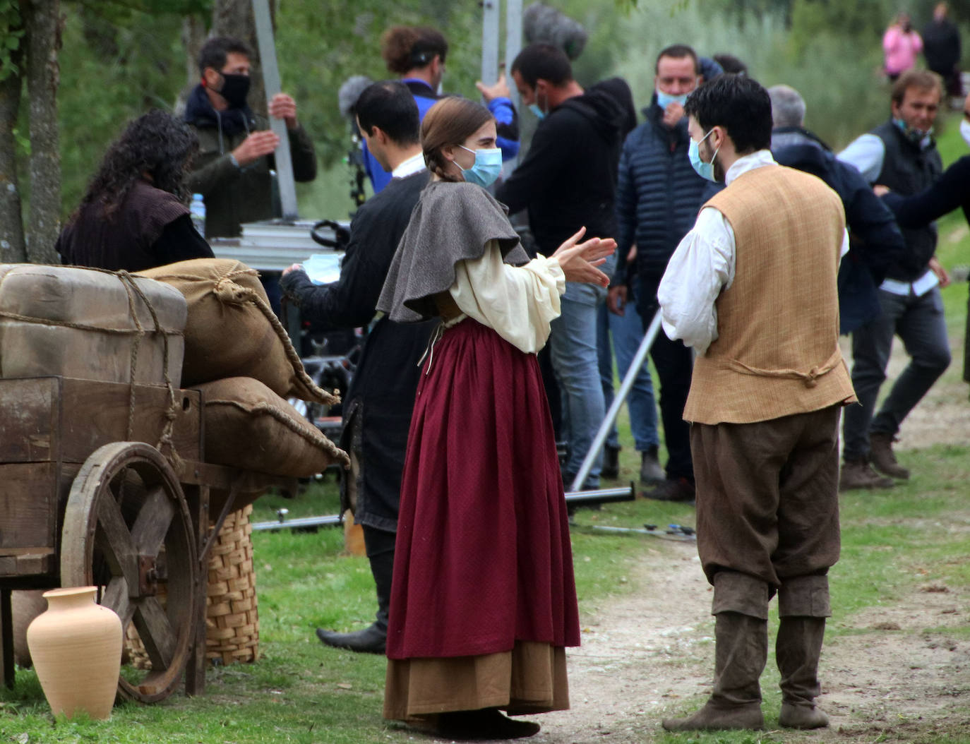 Cuéllar, plató de rodaje con Jane Seymur.