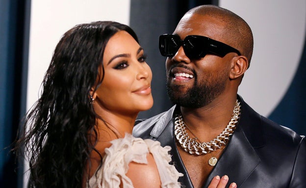 Kim Kardashian junto a Kanye West