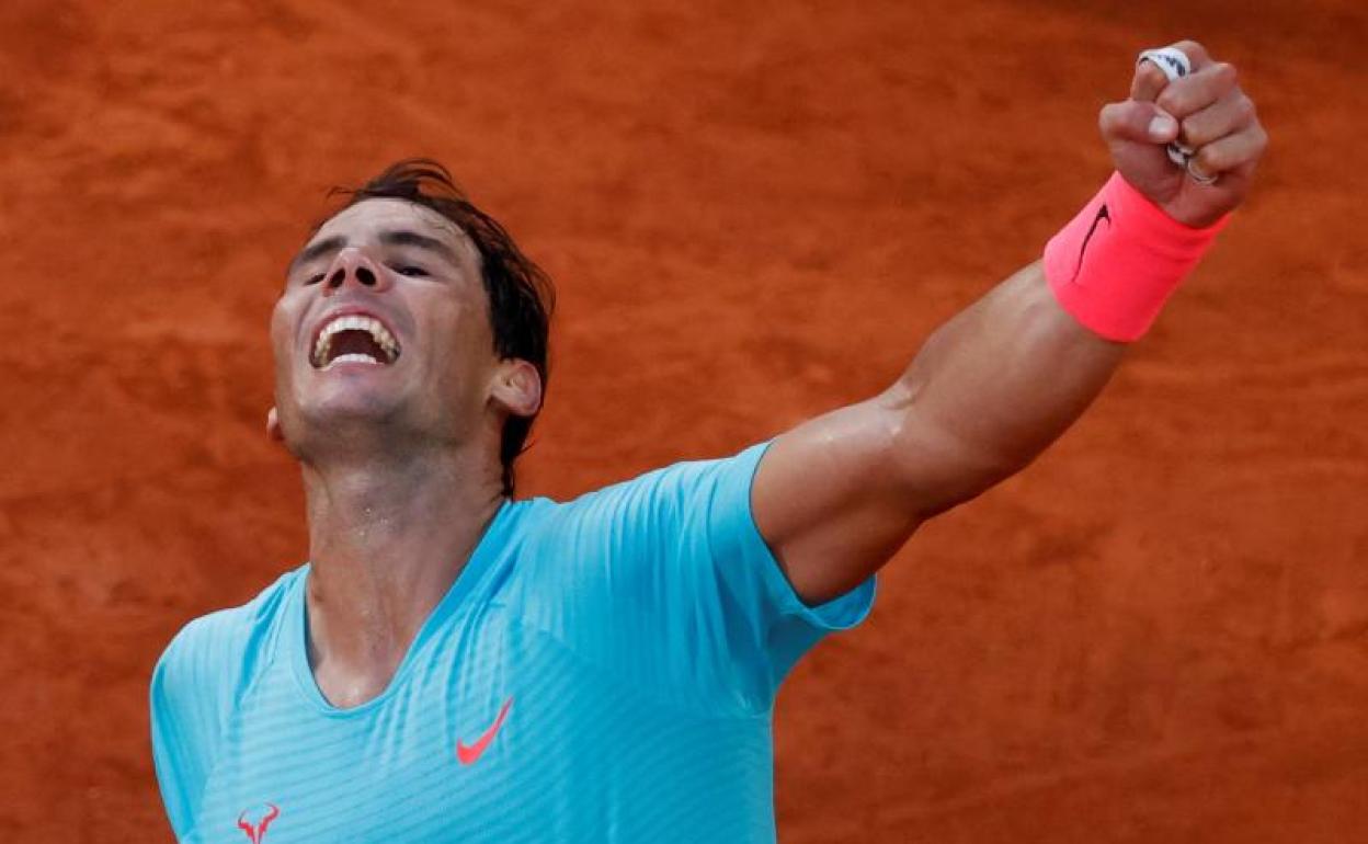 Nadal celebra su victoria. 