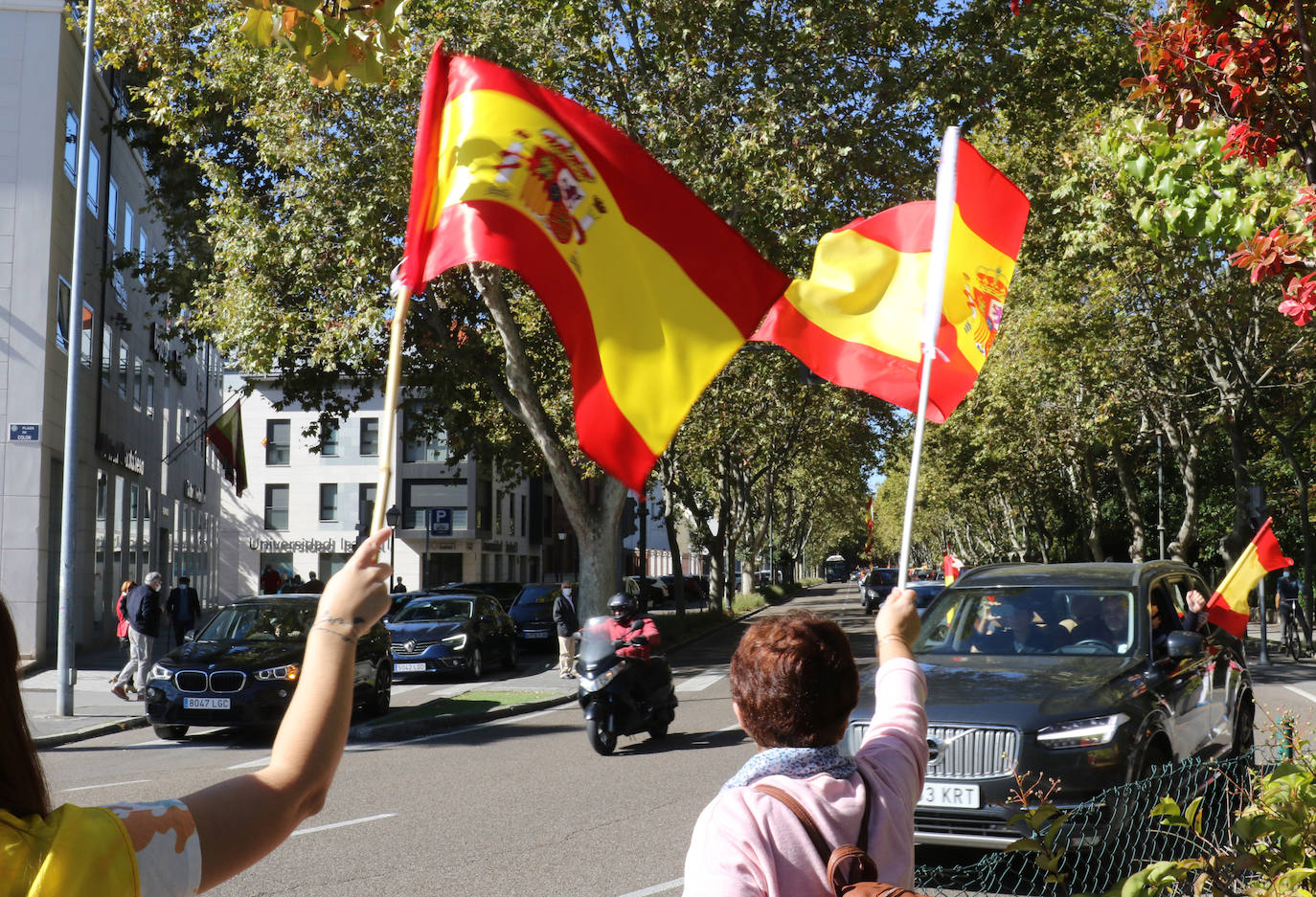 Fotos: Manifestación en Valladolid con motivo de la Fiesta Nacional