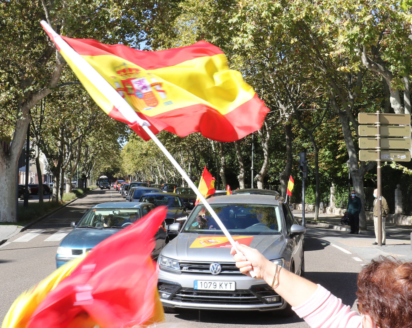 Fotos: Manifestación en Valladolid con motivo de la Fiesta Nacional