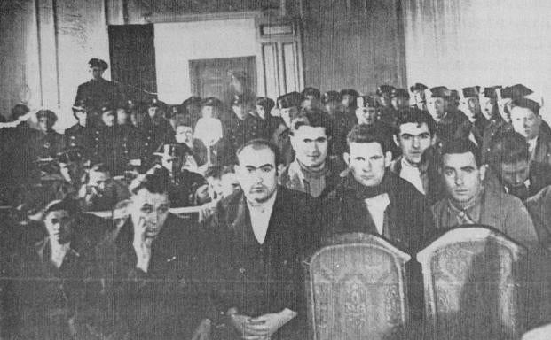Juicio contra los obreros detenidos en Medina de Rioseco por los sucesos revolucionarios de octubre de 1934.