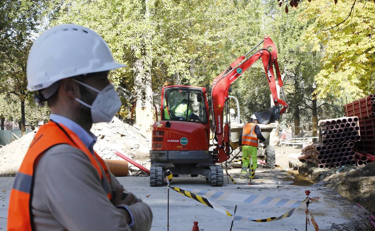 Estado de las obras en Los Jardinillos, este miércoles. 